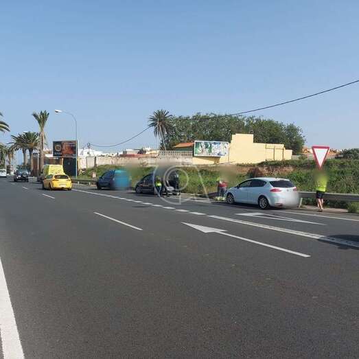 Imagen del accidente en la incorporación a la Avenida del Cabildo desde el desvió de la circunvalación en dirección hacia La Garita /TA.